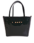 Rock Studs Patent Tote, front view